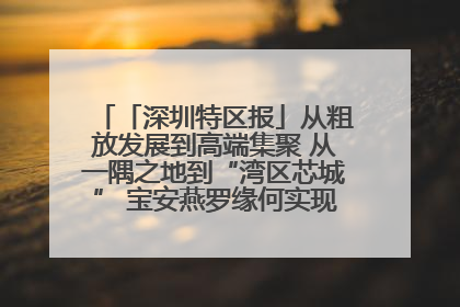 「深圳特区报」从粗放发展到高端集聚 从一隅之地到“湾区芯城” 宝安燕罗缘何实现“战略突围”