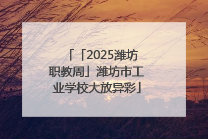 「2025潍坊职教周」潍坊市工业学校大放异彩