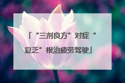 “三剂良方”对症“夏乏”根治疲劳驾驶