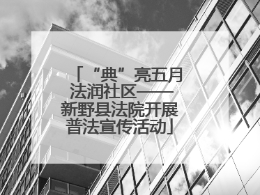 “典”亮五月 法润社区——新野县法院开展普法宣传活动