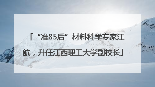 “准85后”材料科学专家汪航，升任江西理工大学副校长