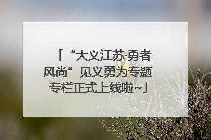 “大义江苏·勇者风尚”见义勇为专题专栏正式上线啦~