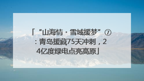“山海情・雪域援梦”⑦：青岛援藏75天冲刺，24亿度绿电点亮高原