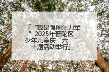 “我是强国生力军”2025年普陀区少年儿童庆“六一”主题活动举行