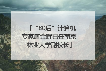 “80后”计算机专家唐金辉已任南京林业大学副校长