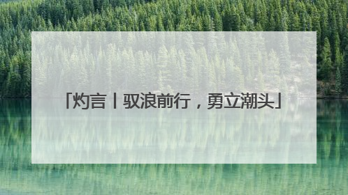 灼言丨驭浪前行，勇立潮头
