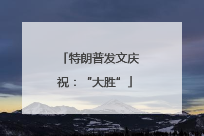 特朗普发文庆祝：“大胜”