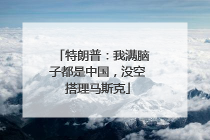 特朗普：我满脑子都是中国，没空搭理马斯克