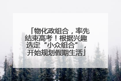 物化政组合，率先结束高考！根据兴趣选定“小众组合”，开始规划假期生活