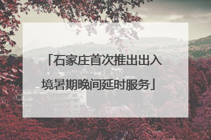 石家庄首次推出出入境暑期晚间延时服务