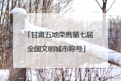 甘肃五地荣膺第七届全国文明城市称号