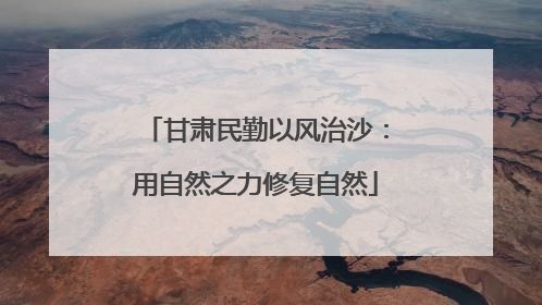 甘肃民勤以风治沙：用自然之力修复自然