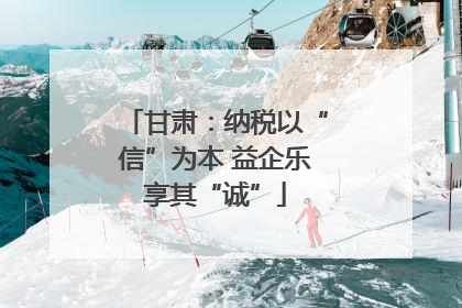 甘肃：纳税以“信”为本 益企乐享其“诚”