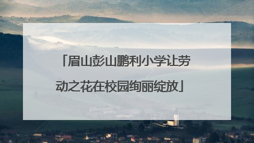 眉山彭山鹏利小学让劳动之花在校园绚丽绽放