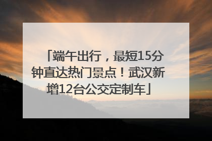 端午出行，最短15分钟直达热门景点！武汉新增12台公交定制车