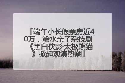 端午小长假票房近40万，浠水亲子杂技剧《黑白侠影·太极熊猫》掀起观演热潮