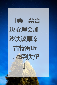 美一票否决安理会加沙决议草案 古特雷斯：感到失望