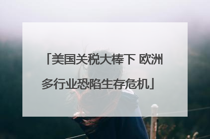 美国关税大棒下 欧洲多行业恐陷生存危机