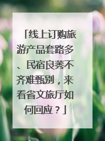 线上订购旅游产品套路多、民宿良莠不齐难甄别，来看省文旅厅如何回应？