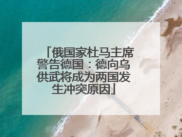 俄国家杜马主席警告德国：德向乌供武将成为两国发生冲突原因