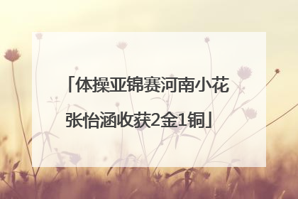 体操亚锦赛河南小花张怡涵收获2金1铜