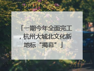 一期今年全面完工，杭州大城北文化新地标“揭幕”