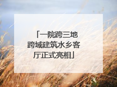 一院跨三地 跨域建筑水乡客厅正式亮相
