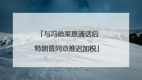 与冯德莱恩通话后 特朗普同意推迟加税