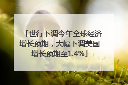 世行下调今年全球经济增长预期，大幅下调美国增长预期至1.4%
