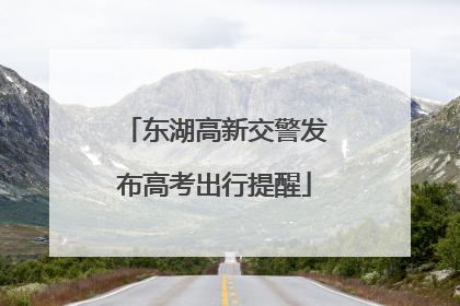 东湖高新交警发布高考出行提醒