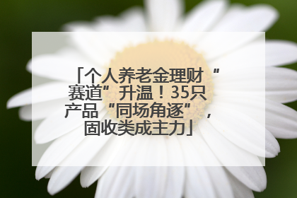个人养老金理财“赛道”升温！35只产品“同场角逐”，固收类成主力