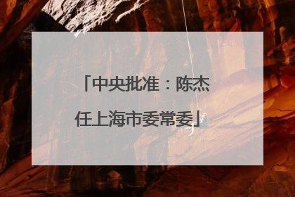 中央批准：陈杰任上海市委常委