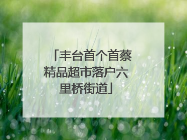 丰台首个首蔡精品超市落户六里桥街道