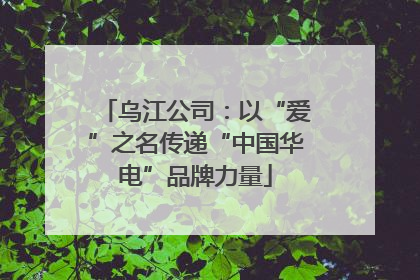乌江公司：以“爱”之名传递“中国华电”品牌力量