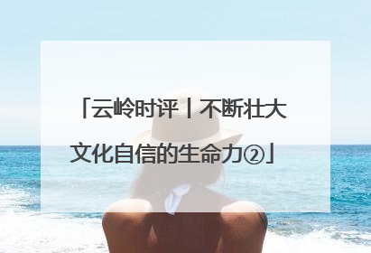 云岭时评丨不断壮大文化自信的生命力②