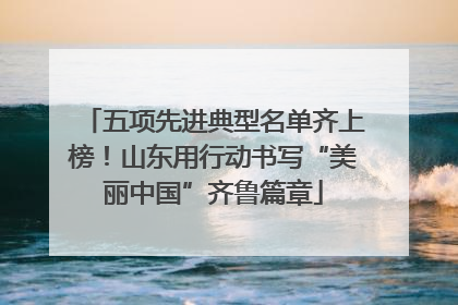 五项先进典型名单齐上榜！山东用行动书写“美丽中国”齐鲁篇章