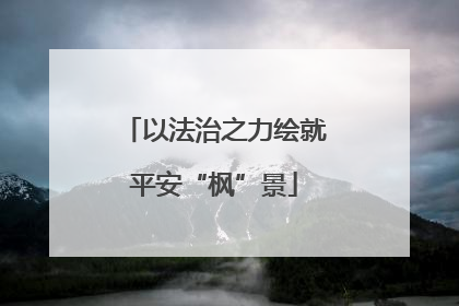 以法治之力绘就平安“枫”景