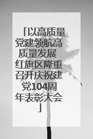 以高质量党建领航高质量发展 红旗区隆重召开庆祝建党104周年表彰大会
