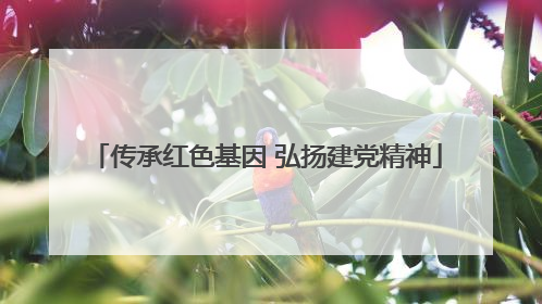 传承红色基因 弘扬建党精神