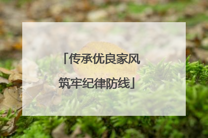 传承优良家风 筑牢纪律防线