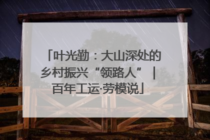 叶光勤：大山深处的乡村振兴“领路人”｜百年工运·劳模说