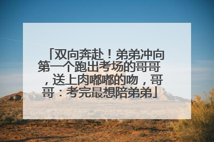 双向奔赴！弟弟冲向第一个跑出考场的哥哥，送上肉嘟嘟的吻，哥哥：考完最想陪弟弟