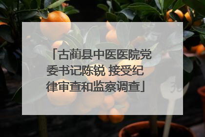 古蔺县中医医院党委书记陈锐 接受纪律审查和监察调查