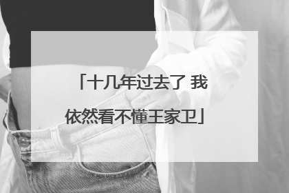 十几年过去了 我依然看不懂王家卫