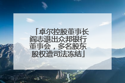 卓尔控股董事长阎志退出众邦银行董事会，多名股东股权遭司法冻结