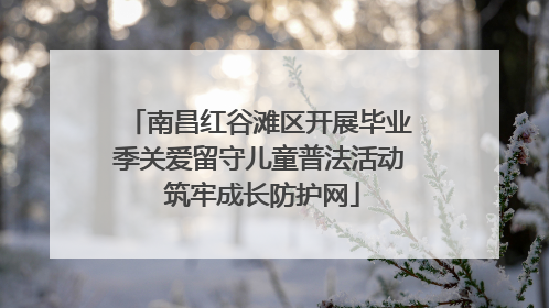 南昌红谷滩区开展毕业季关爱留守儿童普法活动 筑牢成长防护网