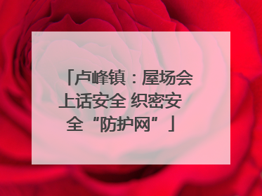 卢峰镇：屋场会上话安全 织密安全“防护网”
