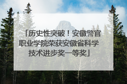 历史性突破！安徽警官职业学院荣获安徽省科学技术进步奖一等奖