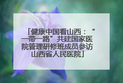 健康中国看山西：“一带一路”共建国家医院管理研修班成员参访山西省人民医院