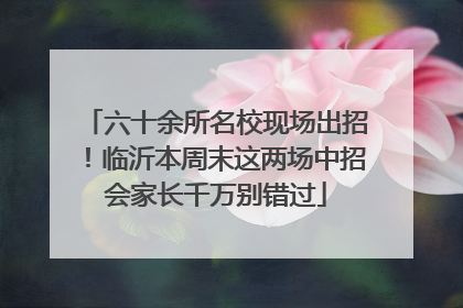 六十余所名校现场出招！临沂本周末这两场中招会家长千万别错过